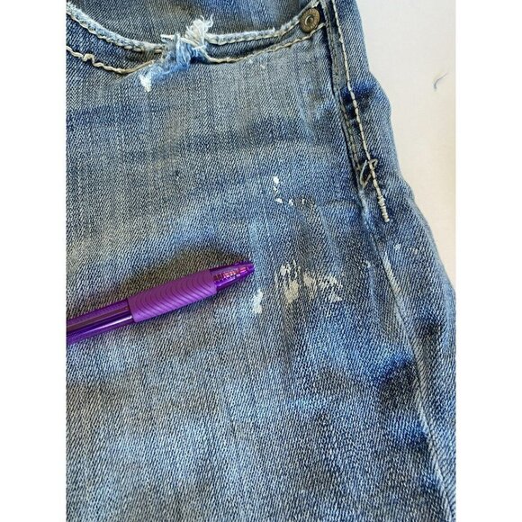 BKE Tyler Straight Leg Distress Men’s Jeans 36R With Paint Spots - Picture 9 of 11